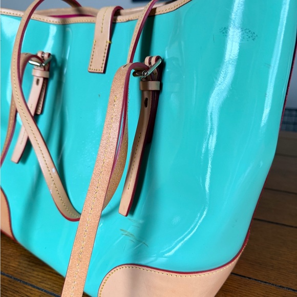 Dooney & Bourke Seafoam and Tan Leather Tote Bag - Picture 6 of 9
